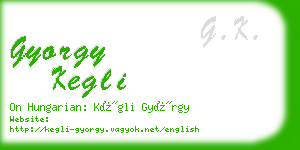 gyorgy kegli business card